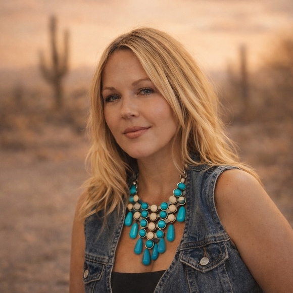 Jewelry - Turquoise & Ivory Western Boho Bib Necklace | Silver-Tone Chain